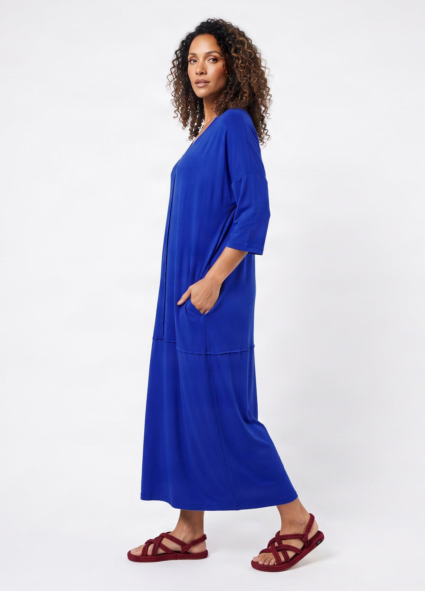 Isla cocoon dress in Sapphire
