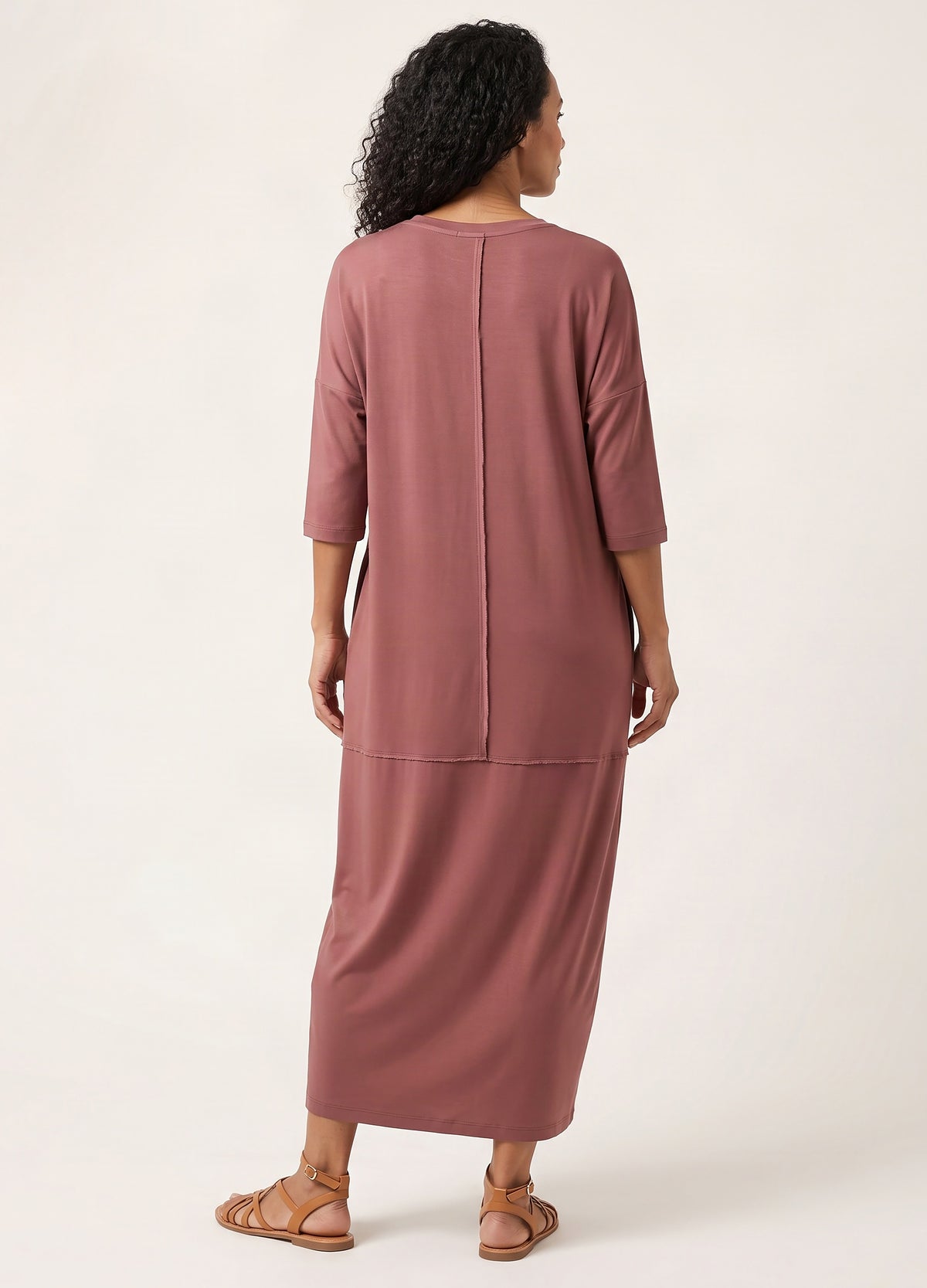 Isla cocoon dress in Dusty Rose