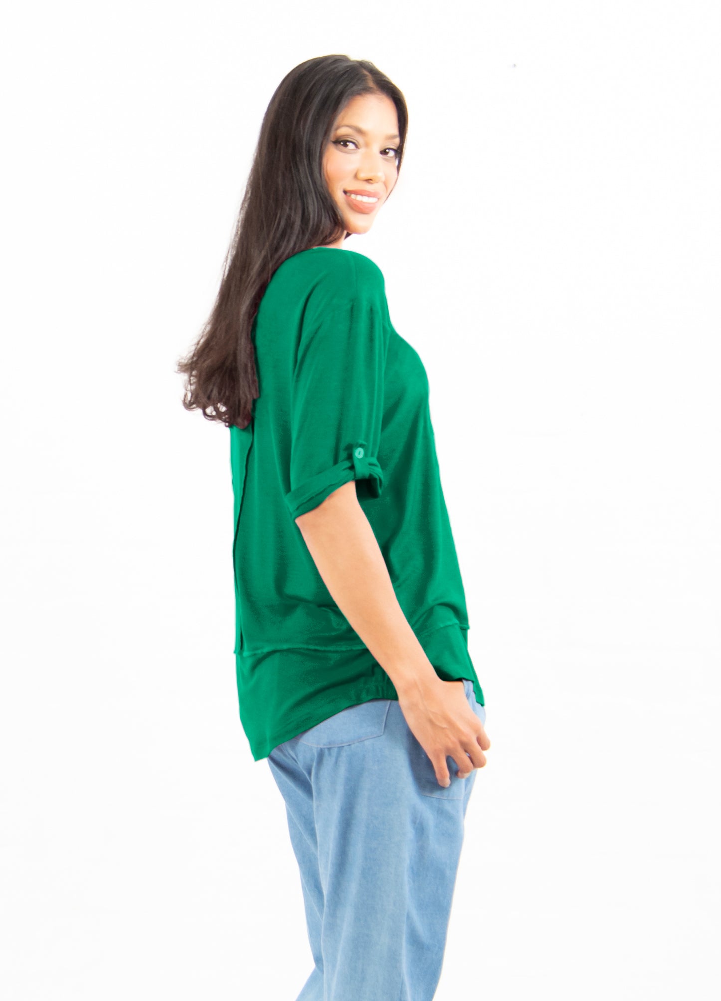 Lourdes easy-fit T-shirt in Amazon green