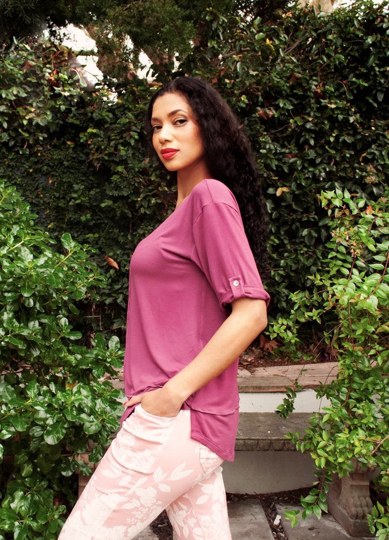 Lourdes easy-fit T-shirt in Rosetta