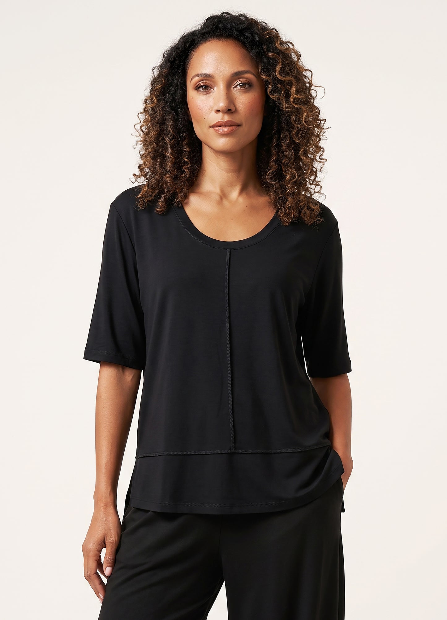 Lourdes easy-fit t-shirt in Black