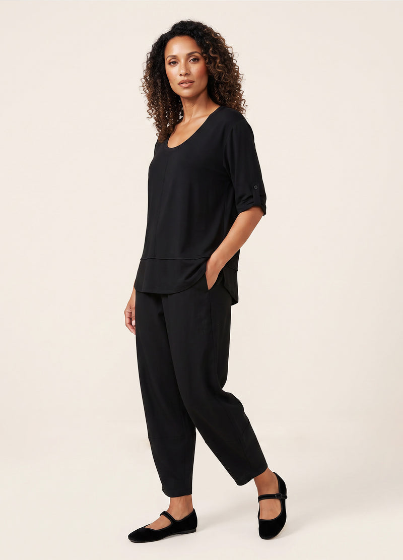 Lourdes easy-fit t-shirt in Black
