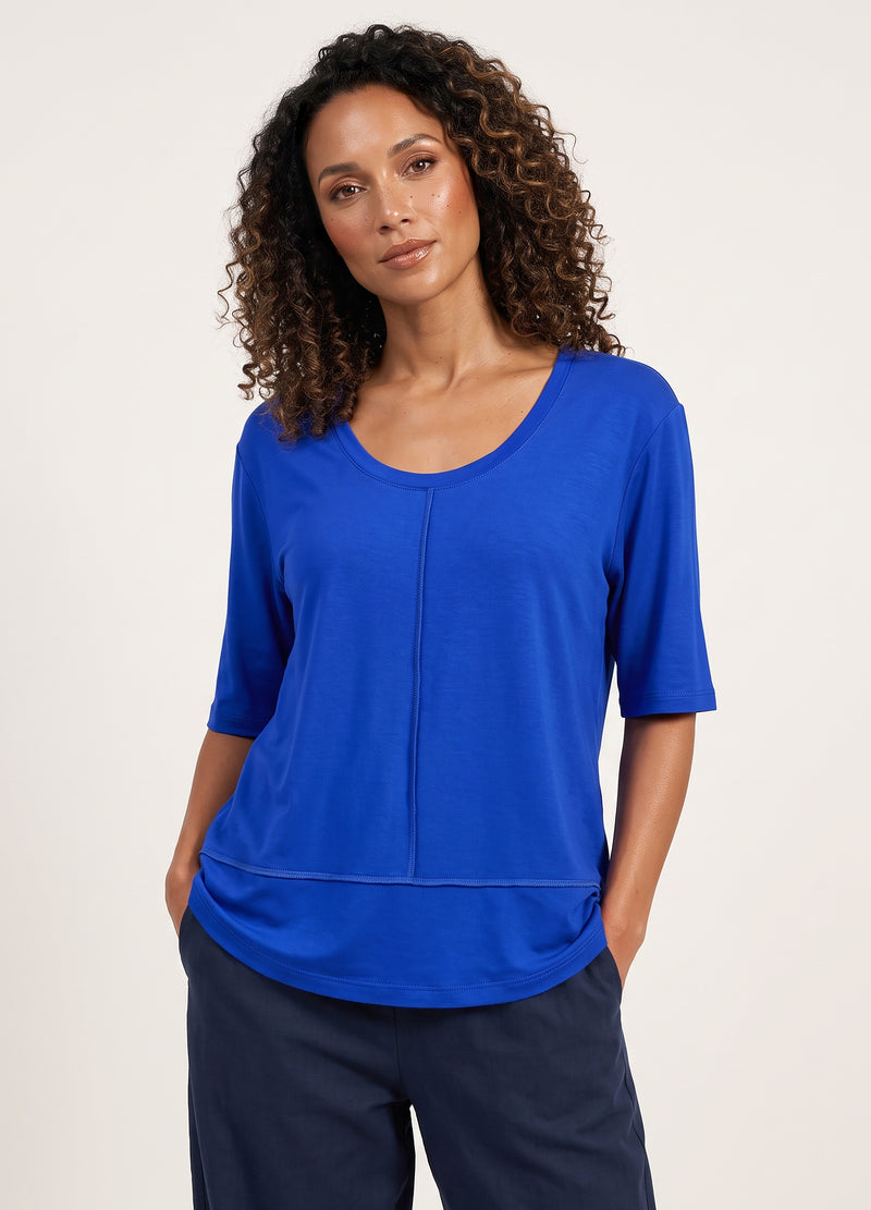 Lourdes easy-fit T-shirt in Sapphire