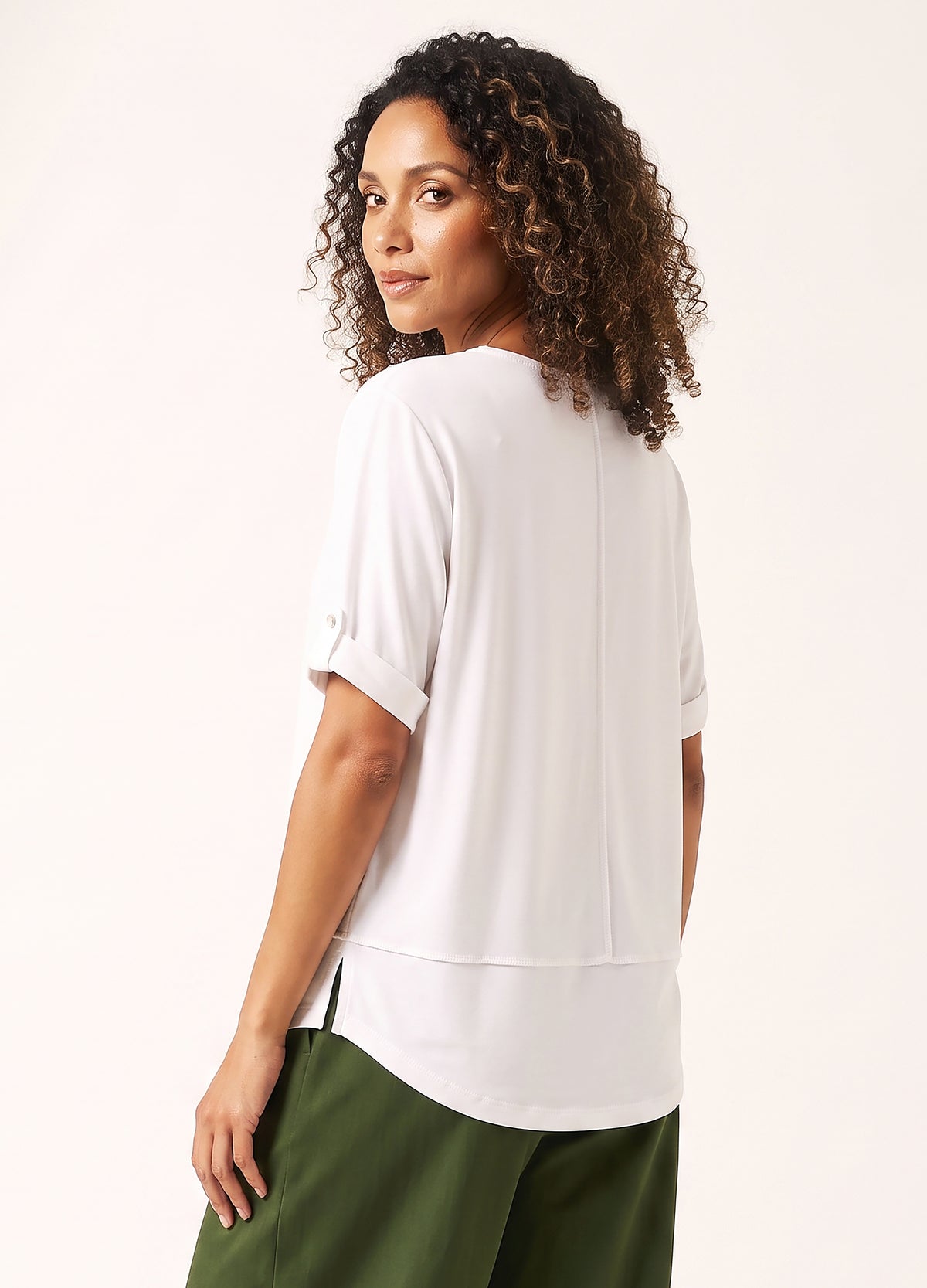 Lourdes easy-fit T-shirt in White