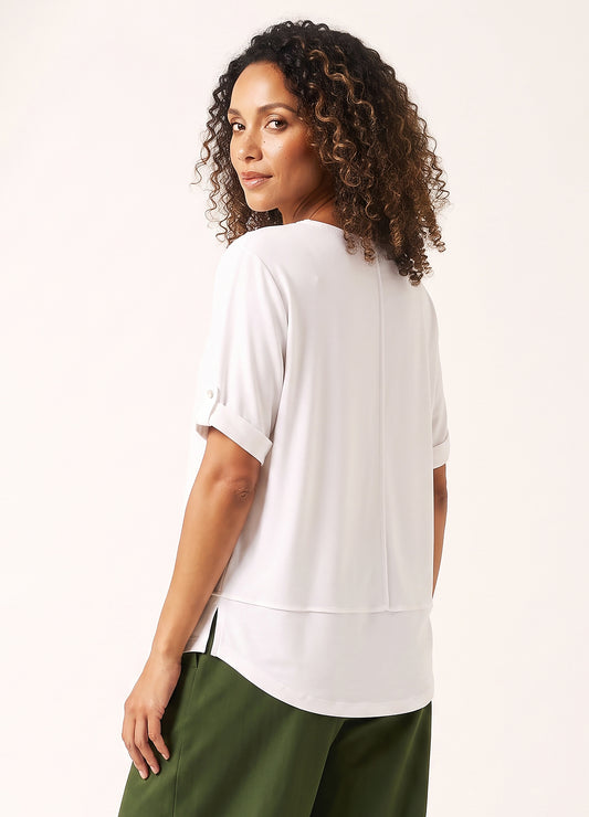 Lourdes easy-fit T-shirt in White