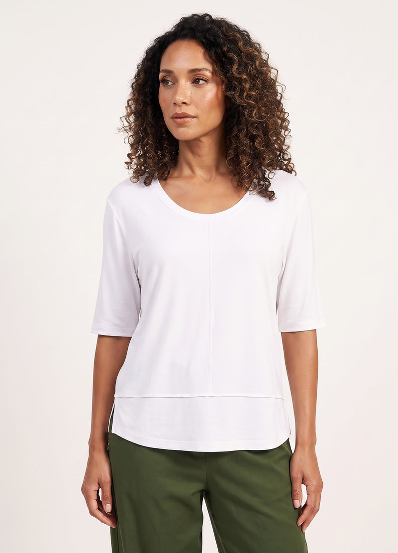 Lourdes easy-fit T-shirt in White