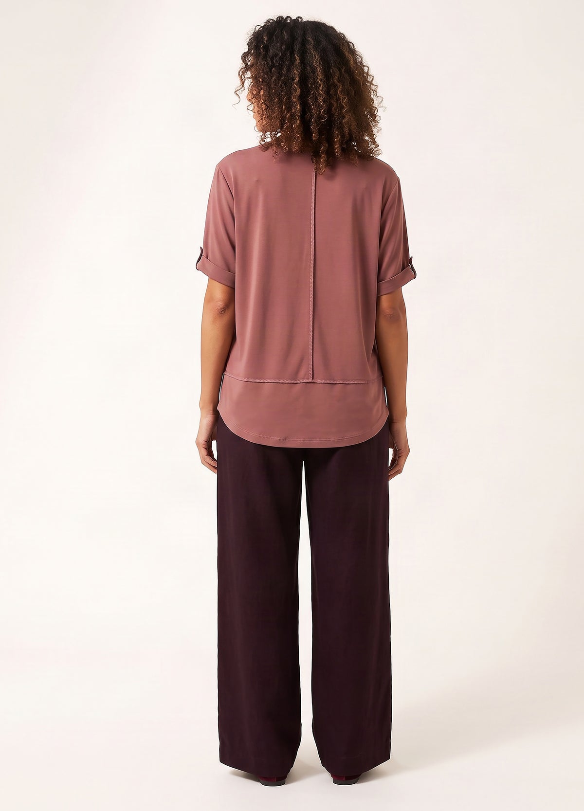 Lourdes easy-fit T-shirt in Dusty Rose