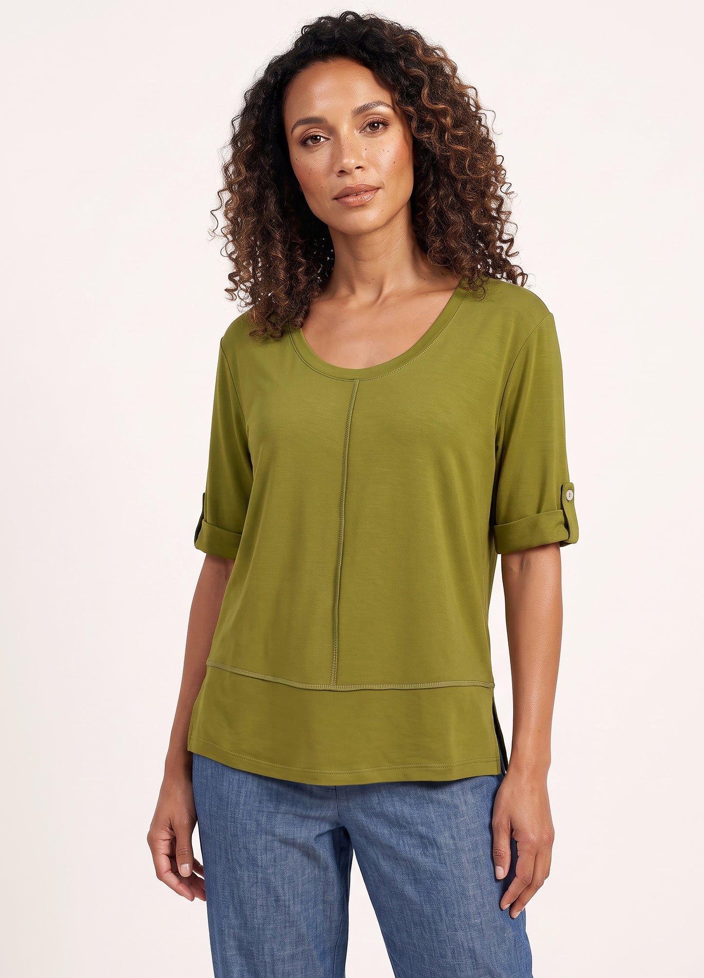 Lourdes easy-fit T-shirt in Fern green