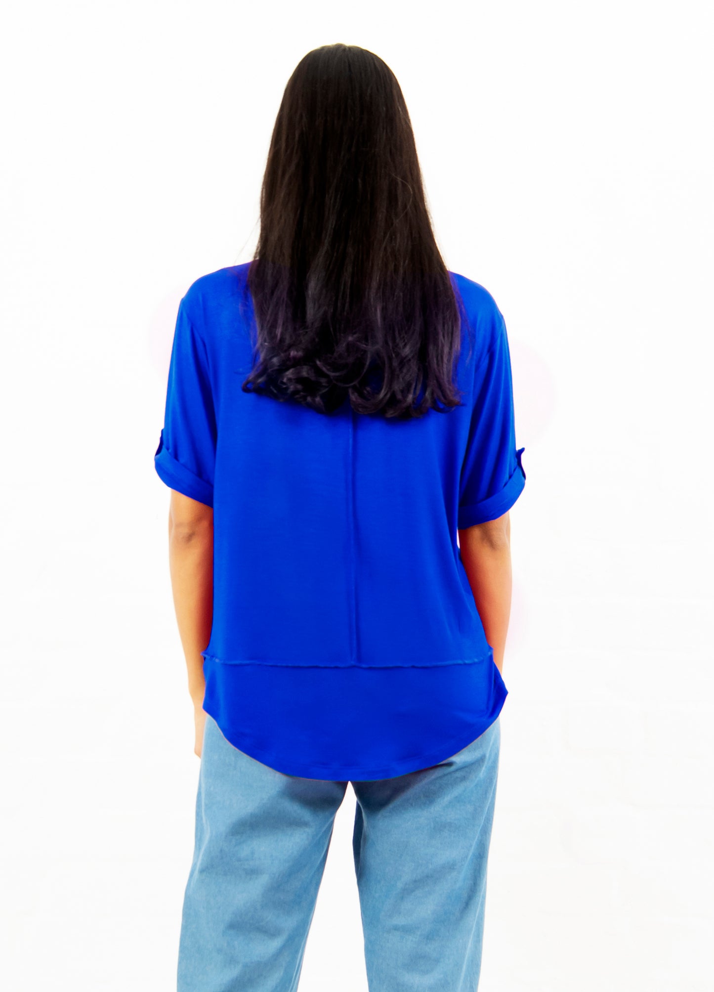 Lourdes easy-fit T-shirt in Cobalt