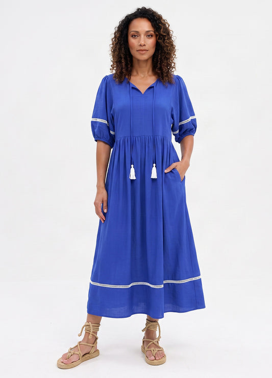 Luna dress in Sapphire rayon blend