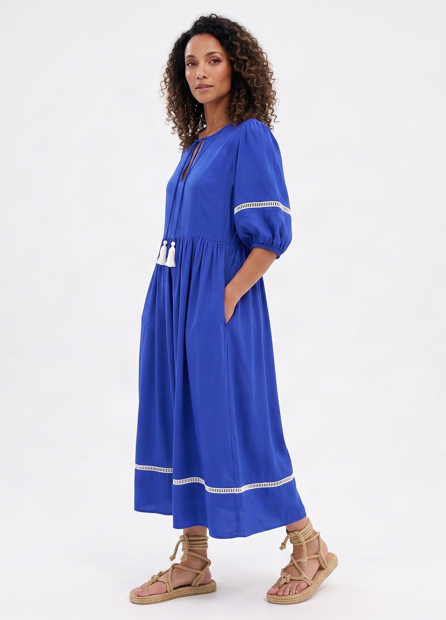 Luna dress in Sapphire rayon blend