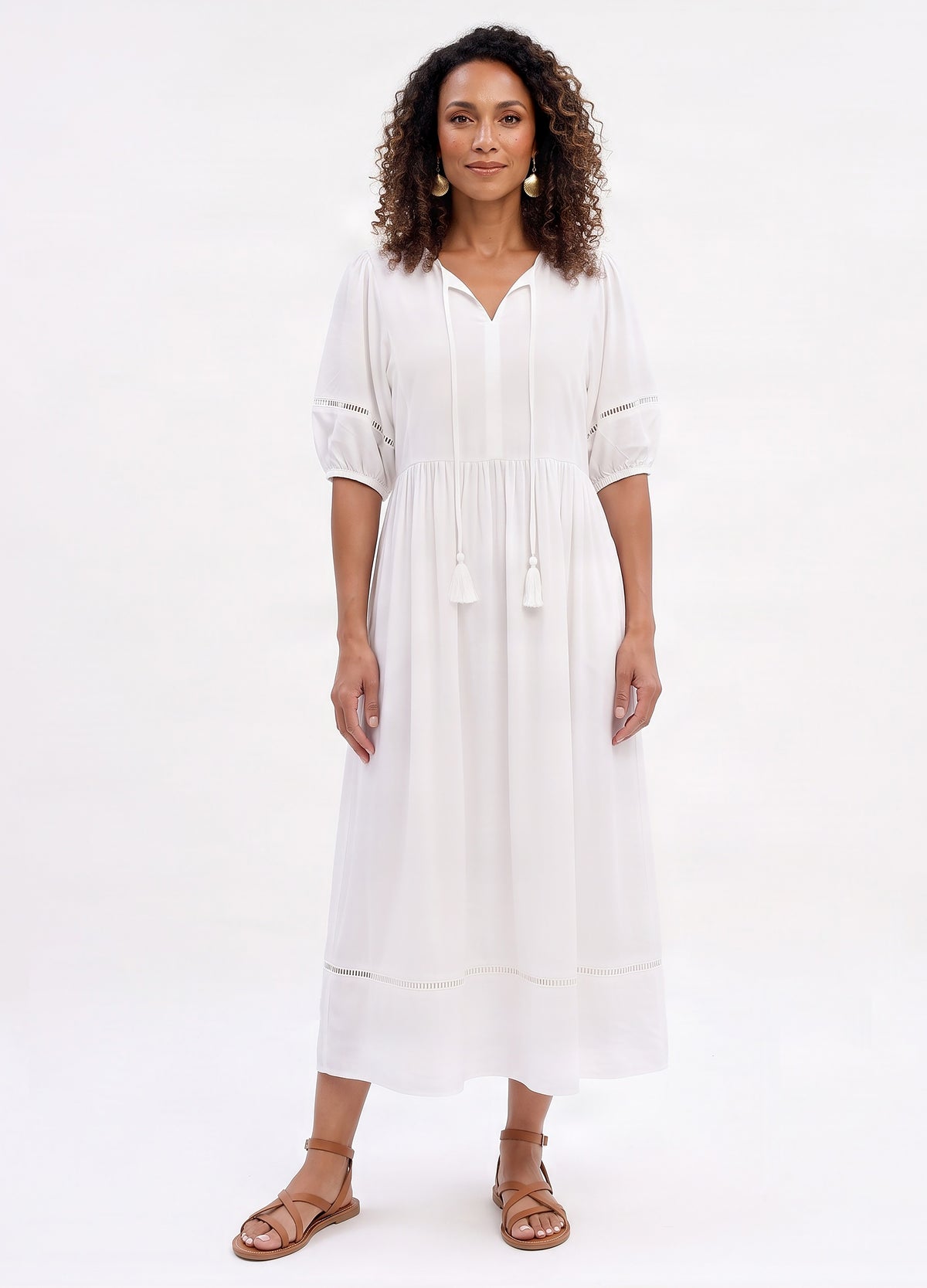 Luna dress in Winter White rayon blend