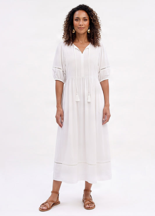 Luna dress in Winter White rayon blend