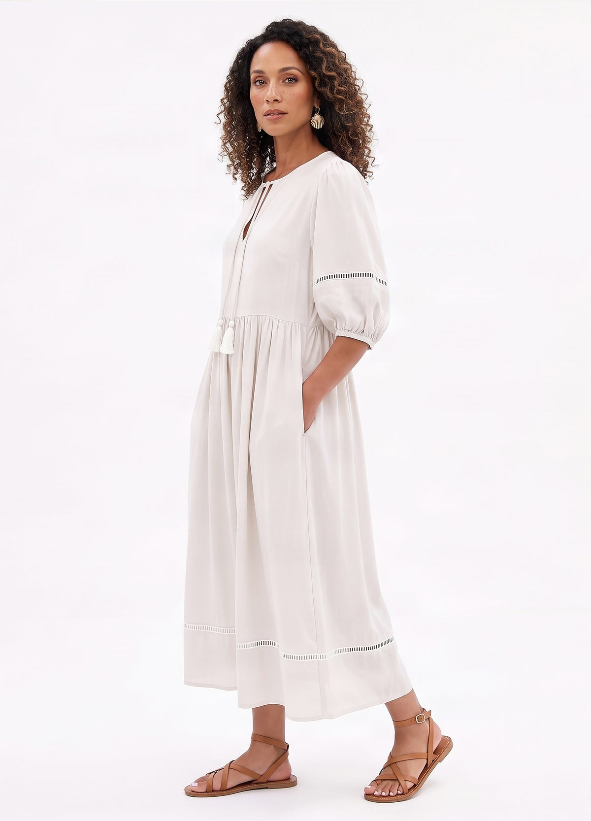 Luna dress in Winter White rayon blend