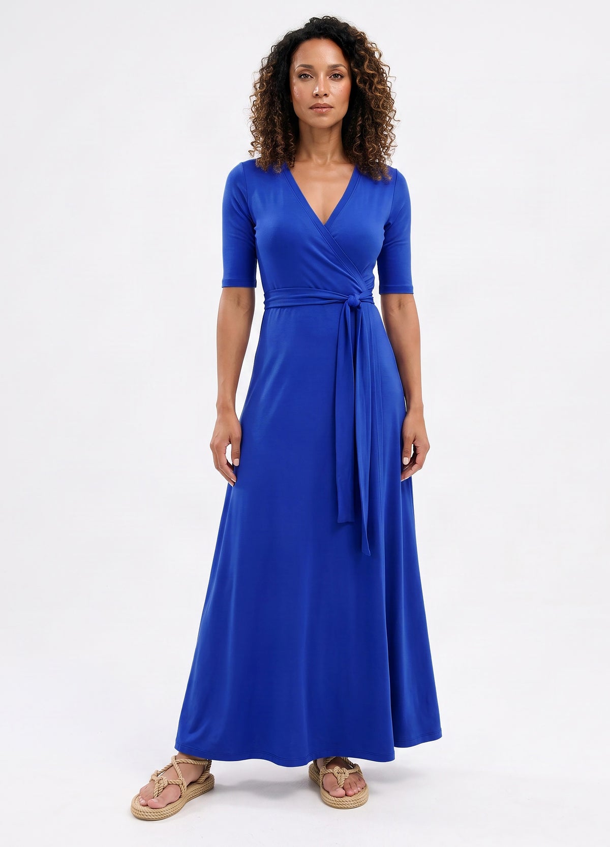 Magnolia Maxi Wrap Dress in Sapphire