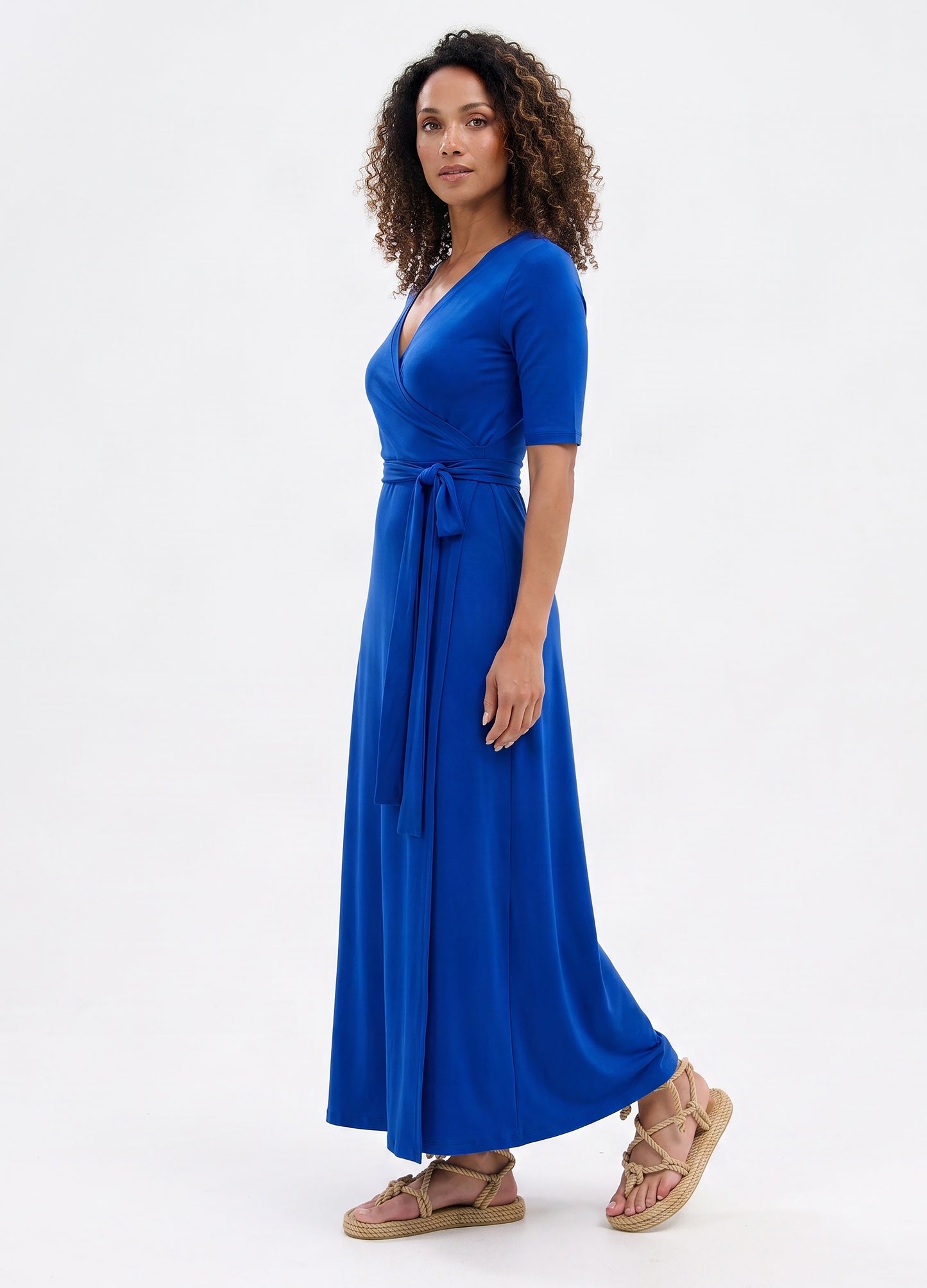 Magnolia Maxi Wrap Dress in Sapphire