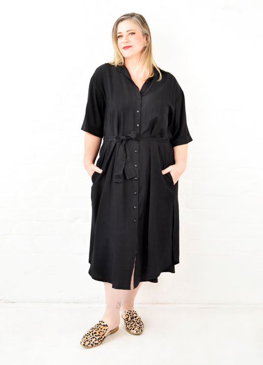 Malia box shirt dress in Black
