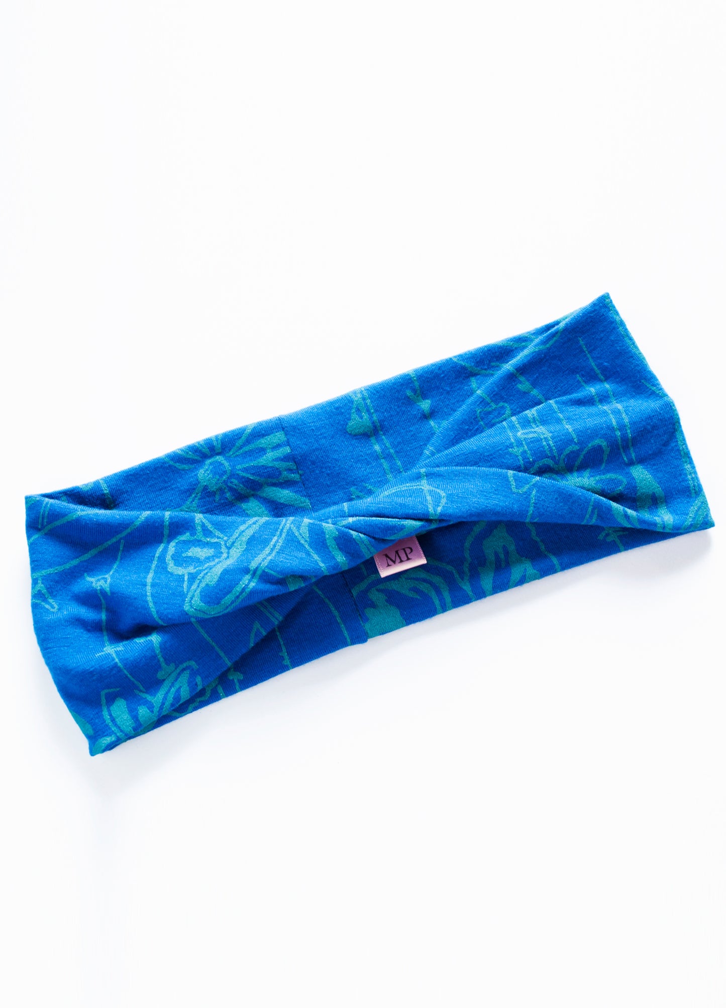 Mika twist headband in saphire Bsabylon print
