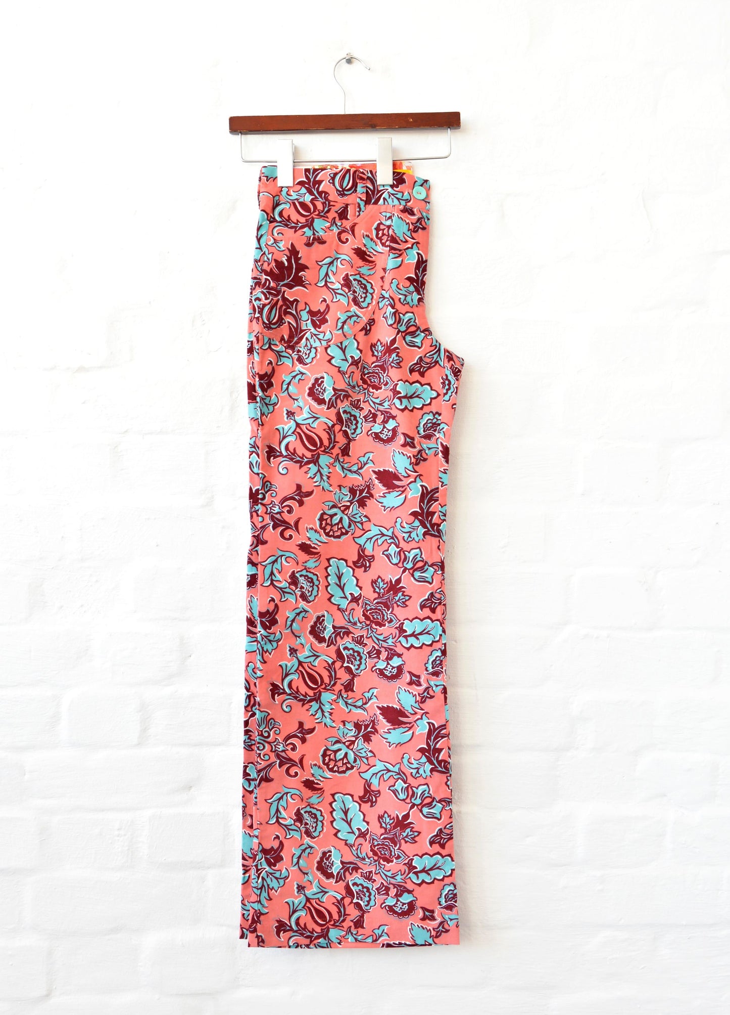 Mina wide-leg trousers in rose Floral Damask corduroy size 34