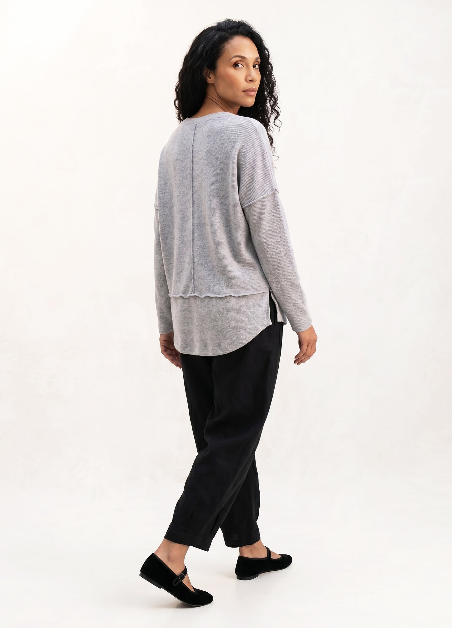 Nelly pullover in Dove Grey cosy knit