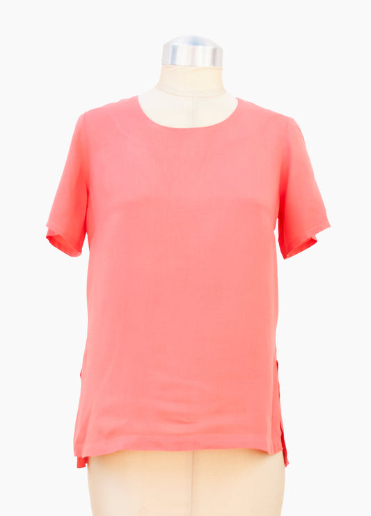 Nicola woven top in Coral size 32
