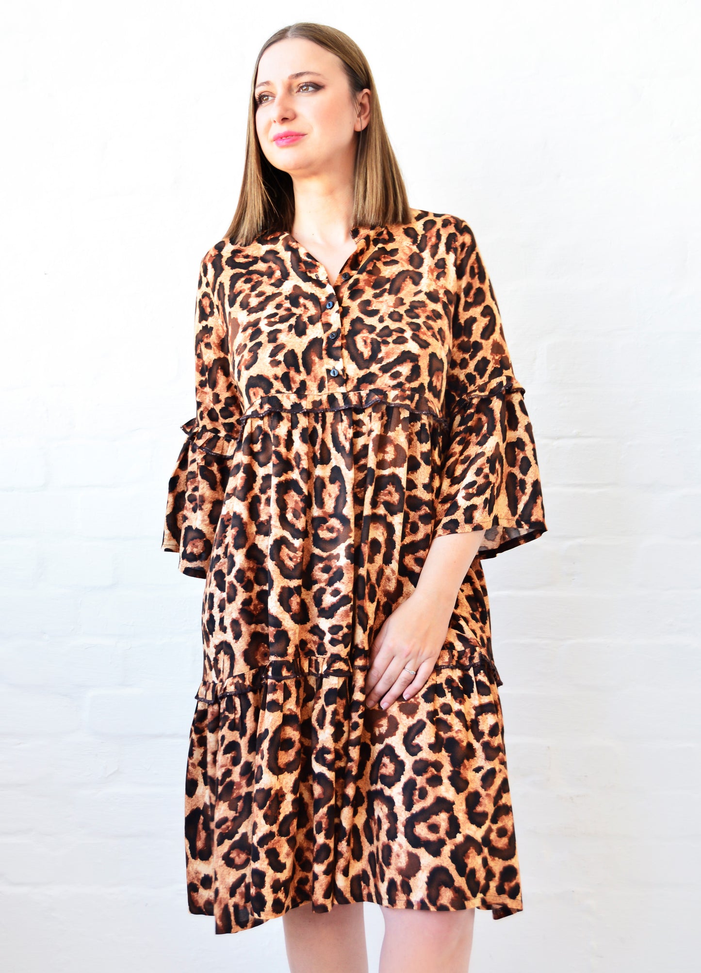 Piper Dress in coco Classic Leopard print size 34