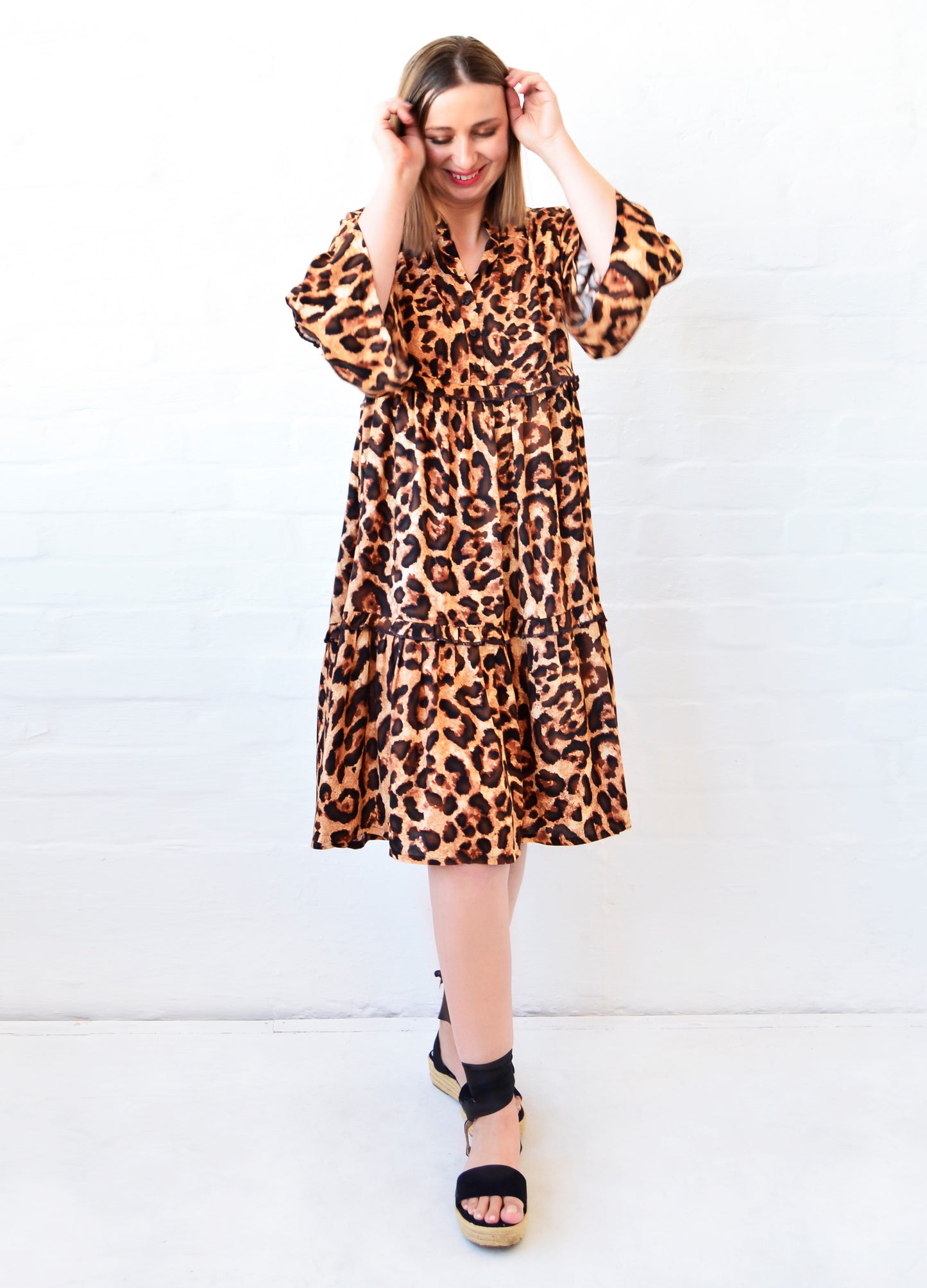 Piper Dress in coco Classic Leopard print size 34