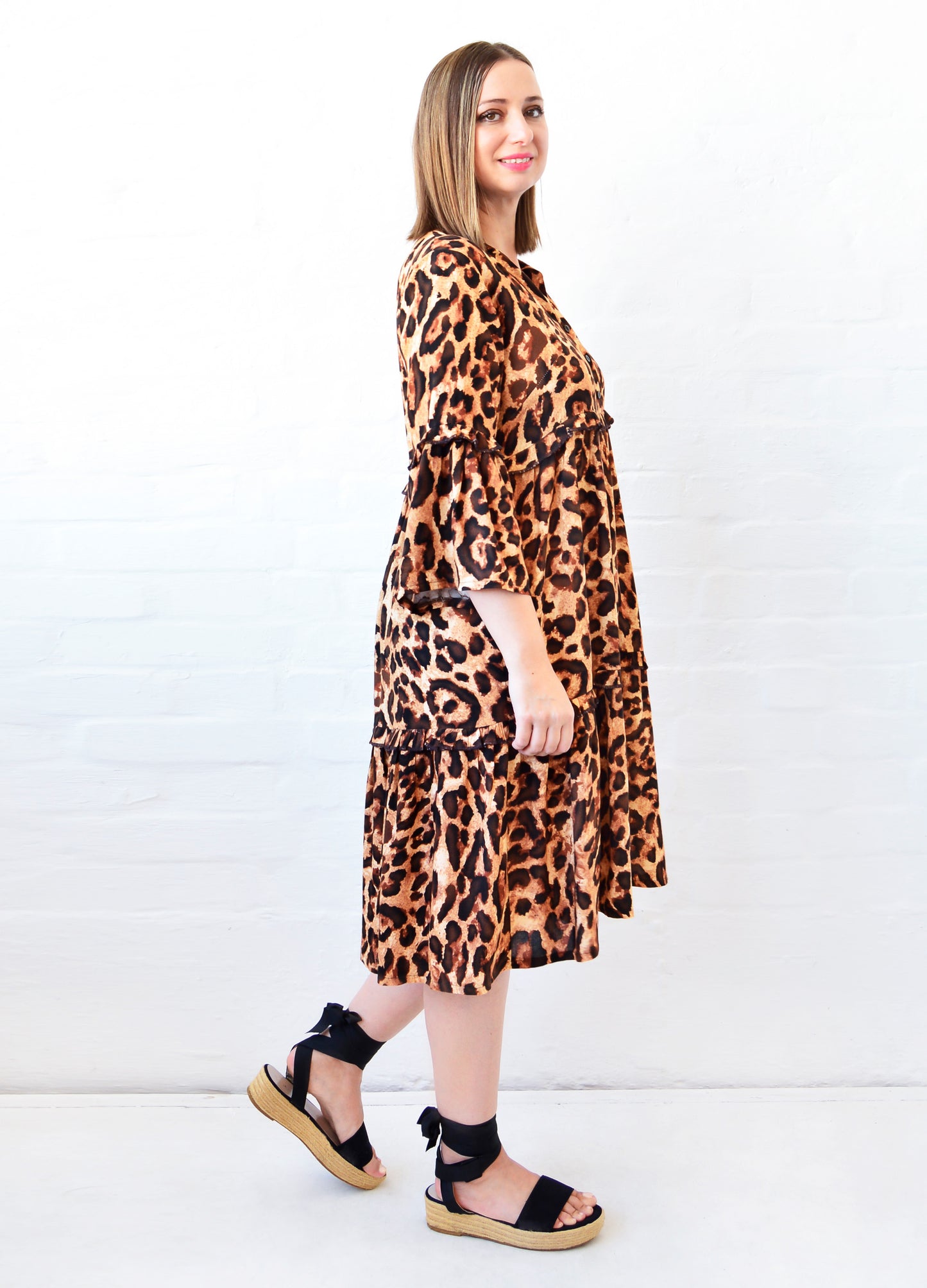 Piper Dress in coco Classic Leopard print