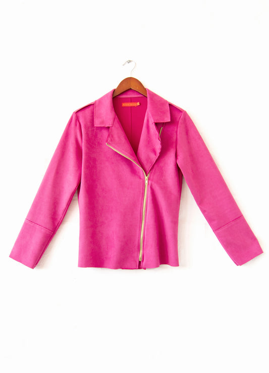 Ryleigh biker jacket in Raspberry size 34