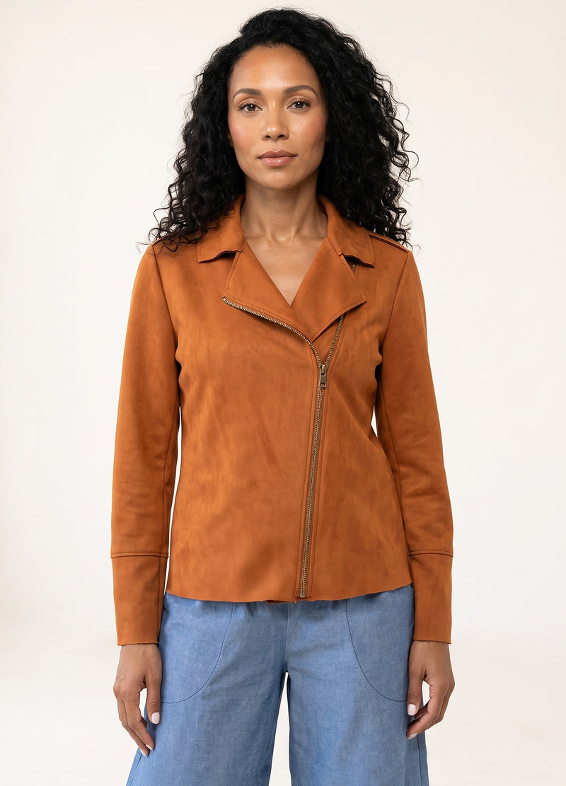 Ryleigh biker jacket in Amber