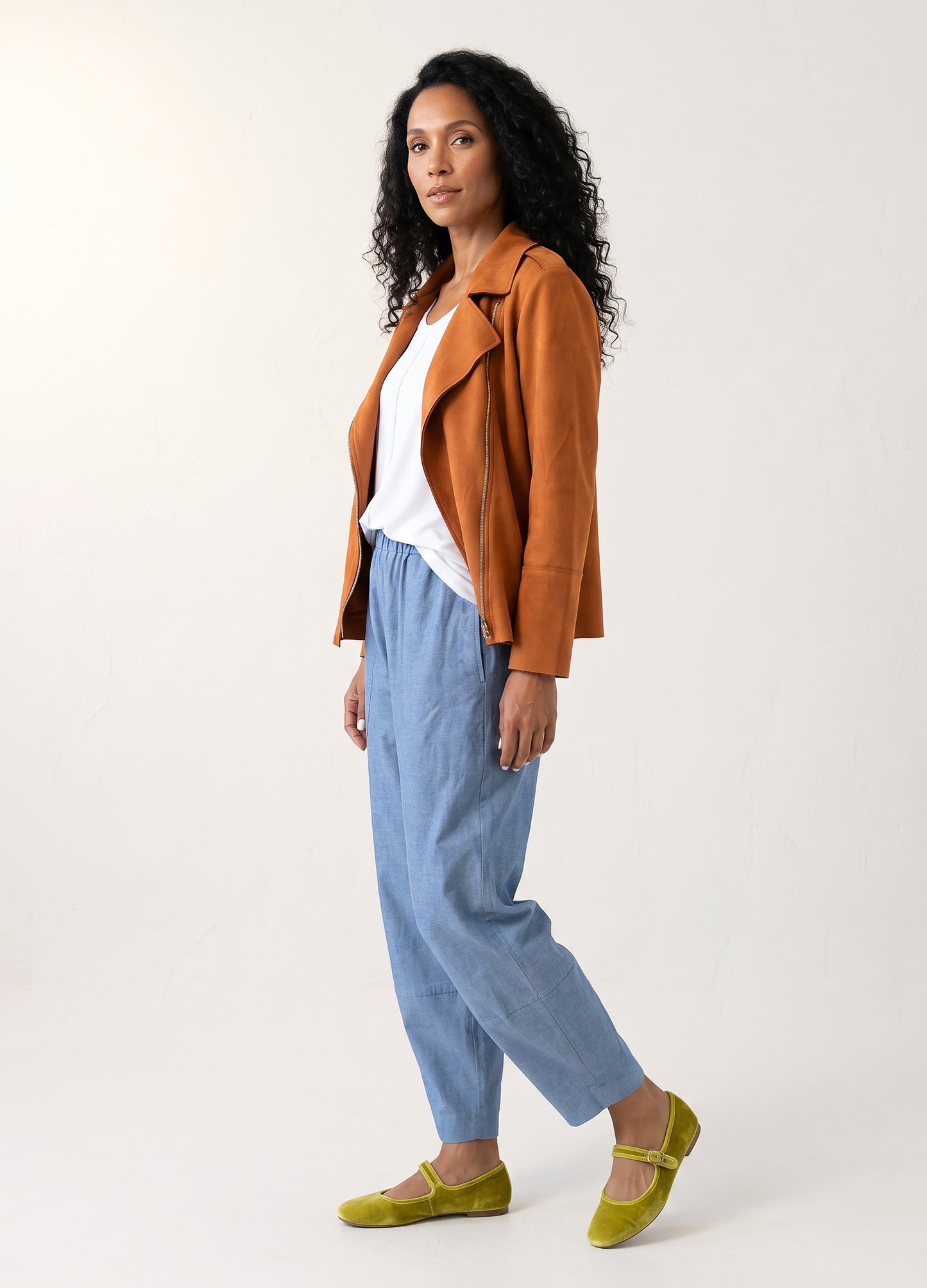 Ryleigh biker jacket in Amber