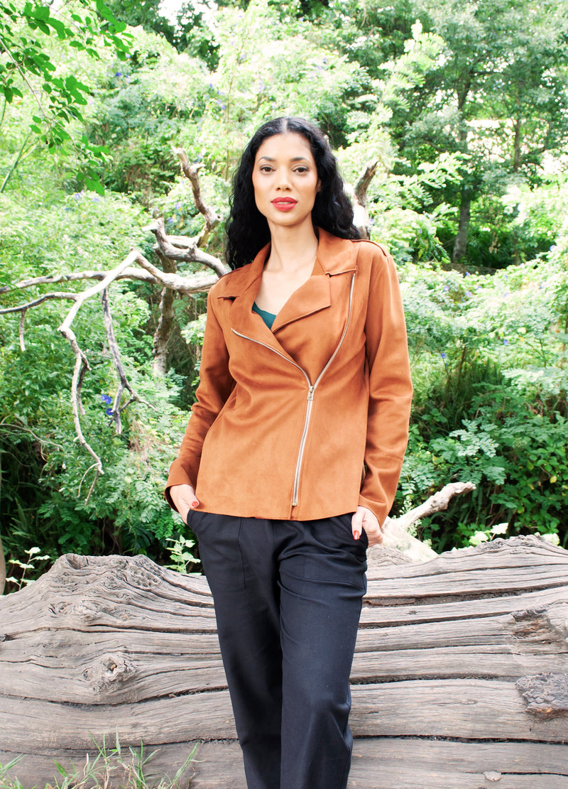 Ryleigh biker jacket in Amber