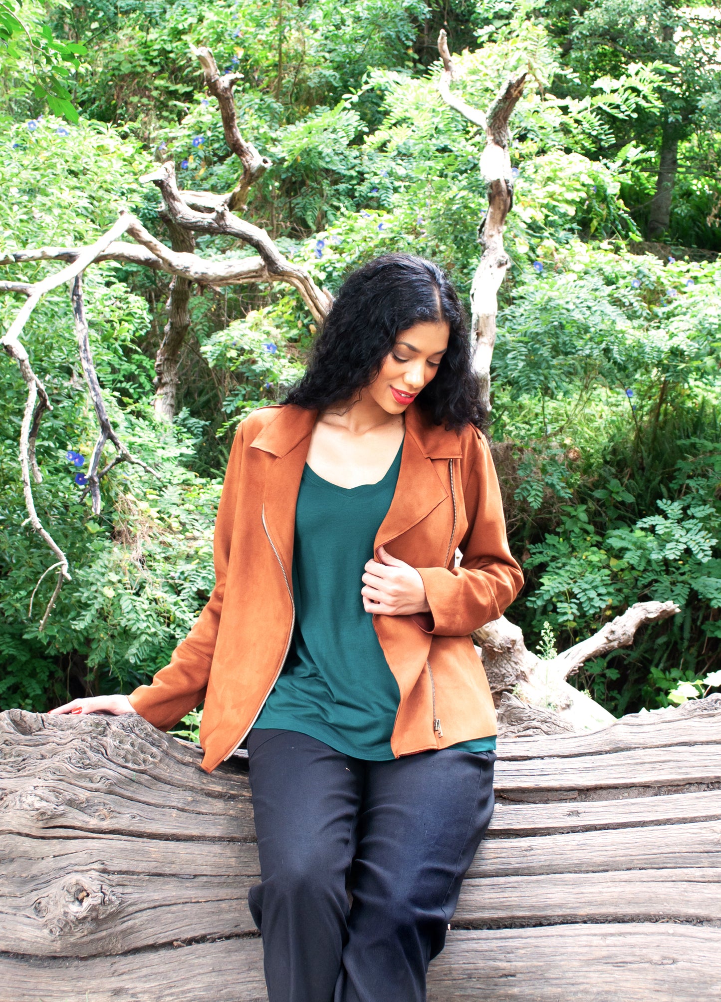 Ryleigh biker jacket in Amber