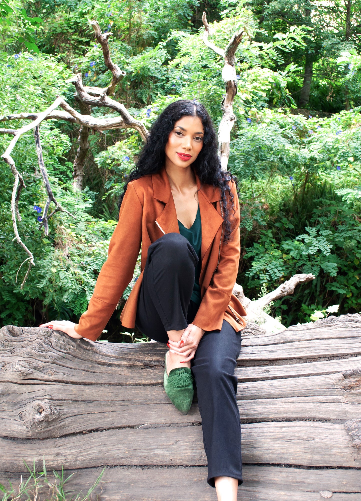 Ryleigh biker jacket in Amber