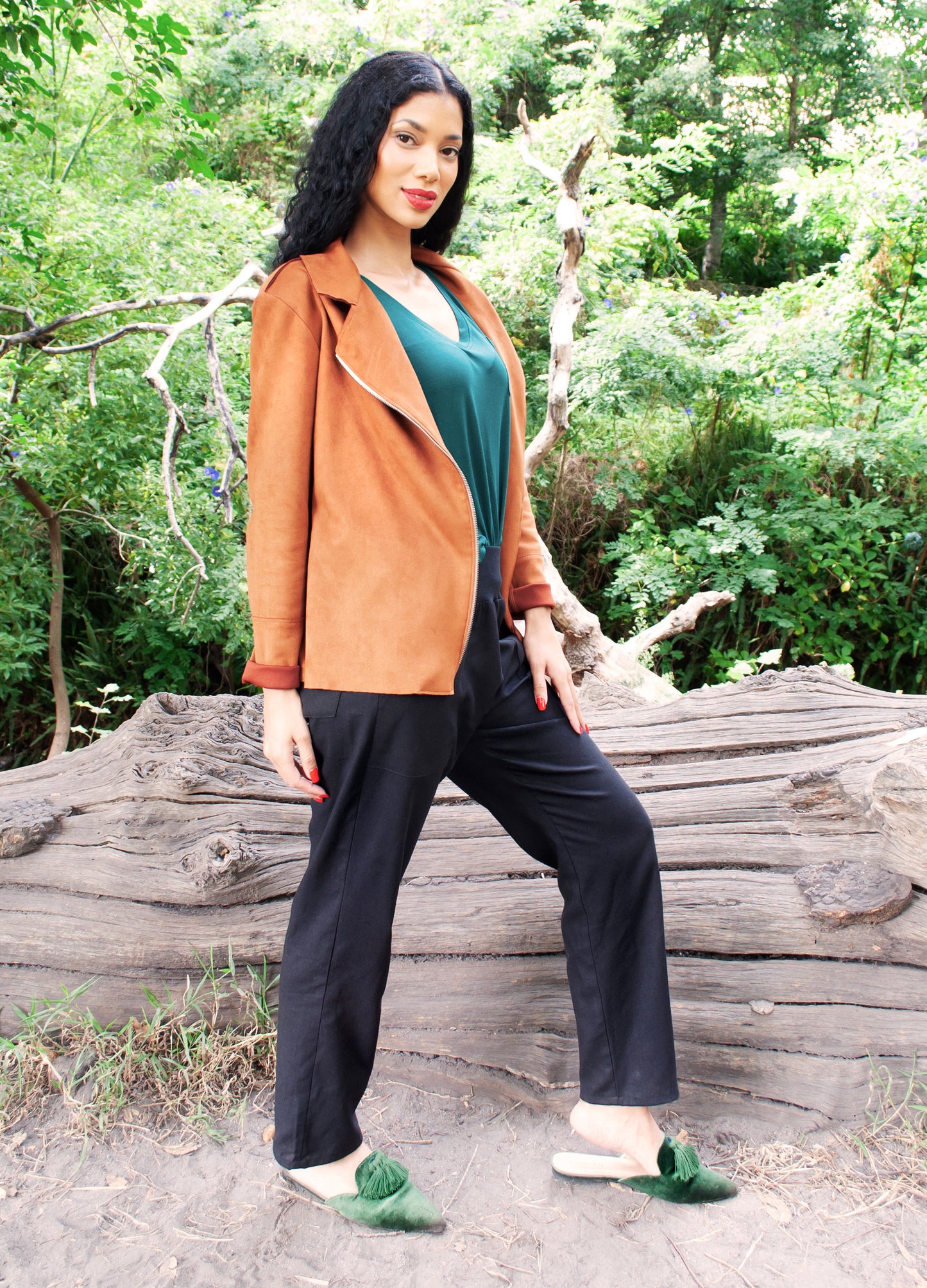 Ryleigh biker jacket in Amber