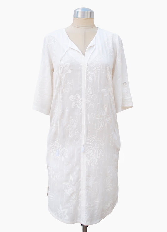 Sasha tunic dress in winter white Babylon size 34
