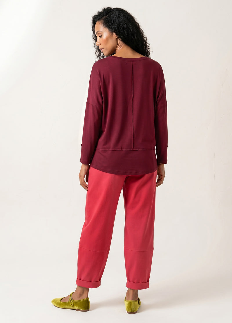Scarlet  Box Pullover in Cranberry