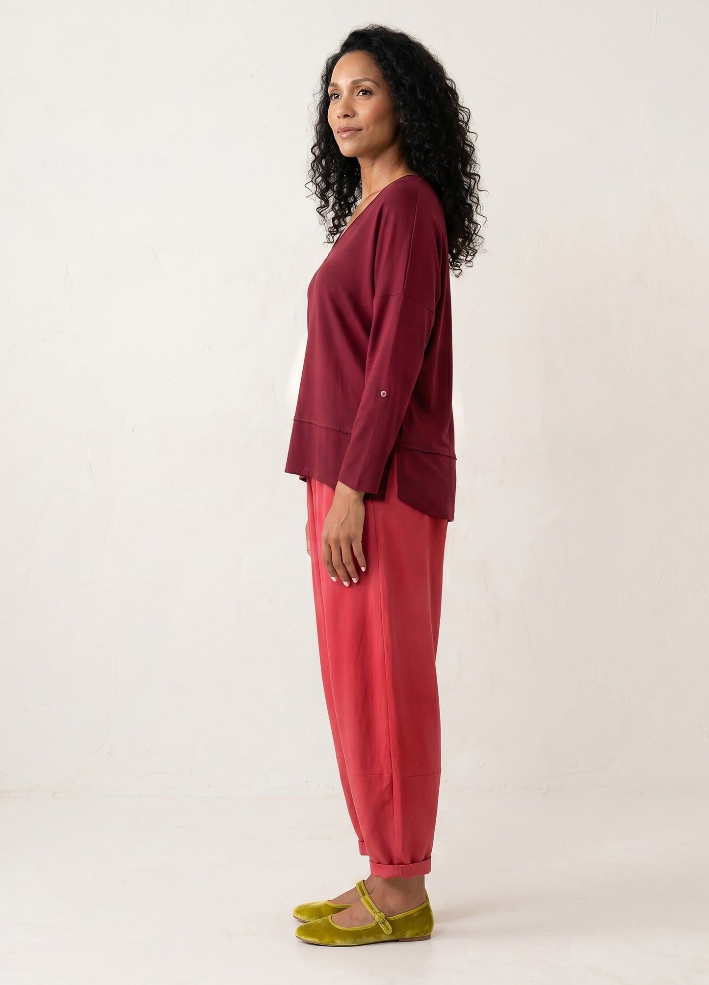 Scarlet  Box Pullover in Cranberry