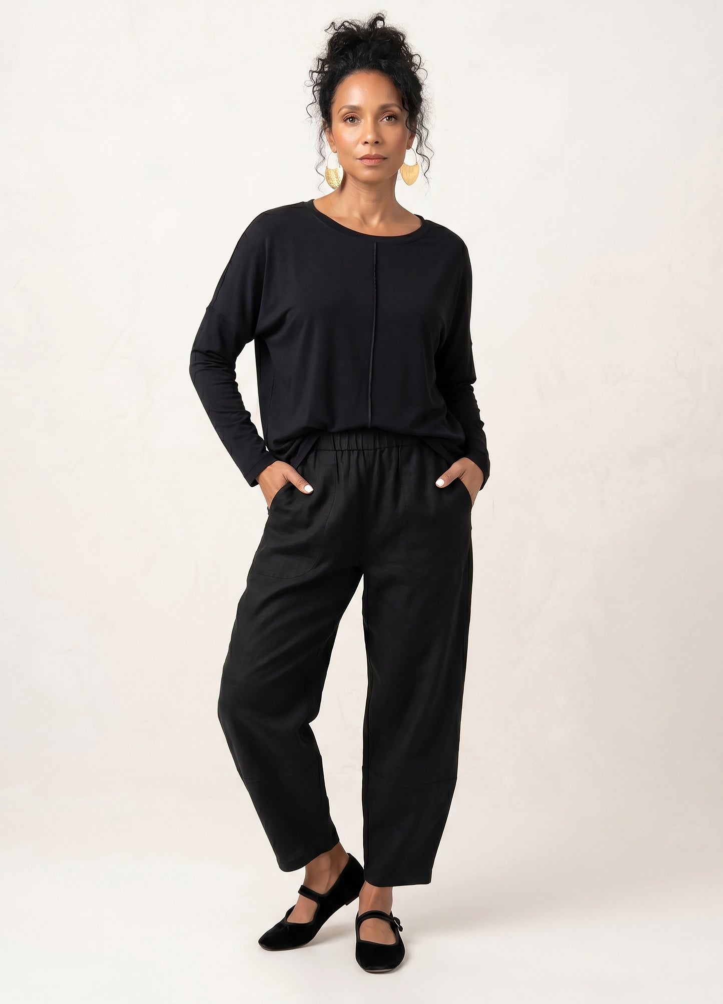 Sophie Lantern Trousers in Black