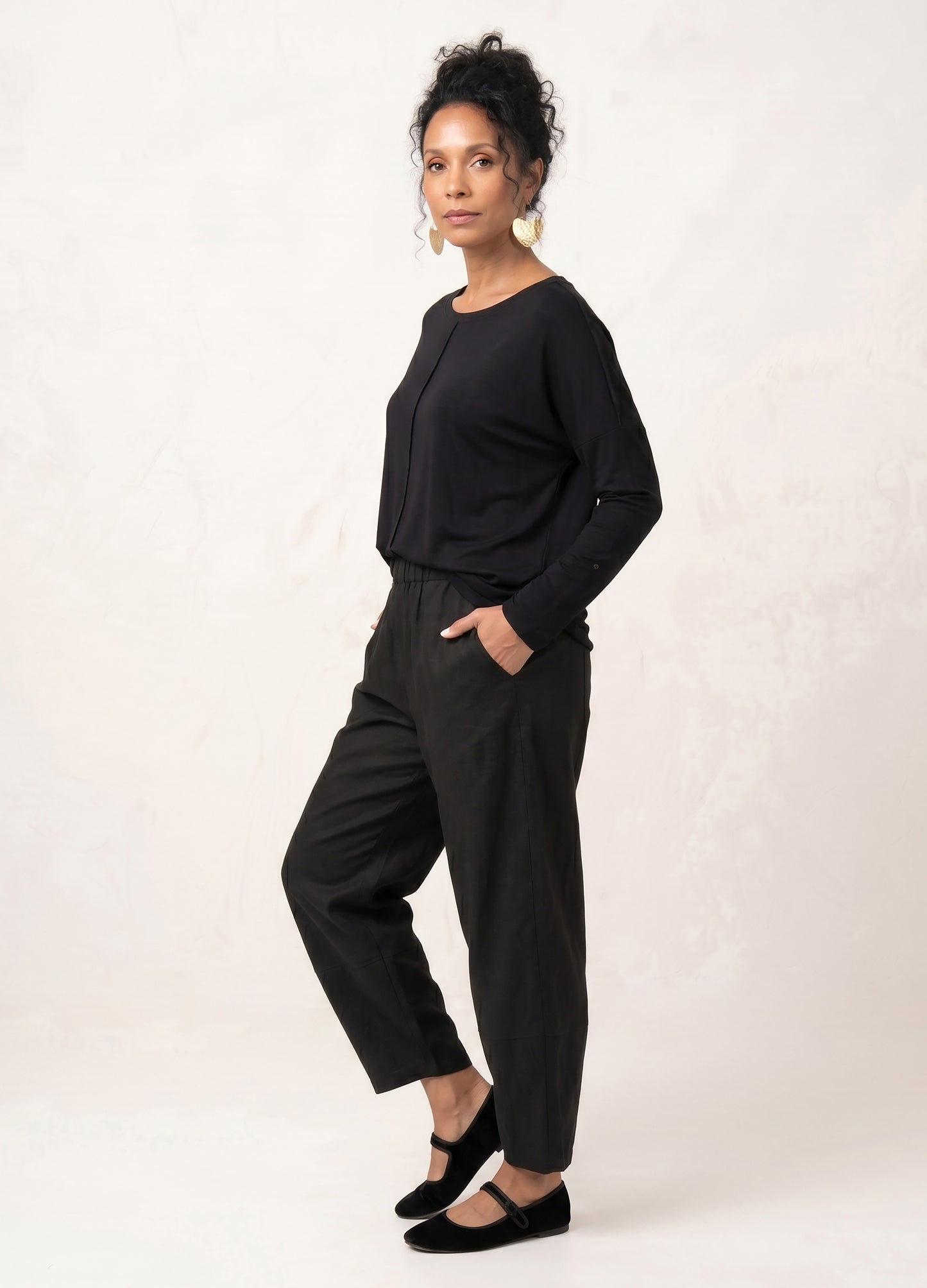 Sophie Lantern Trousers in Black
