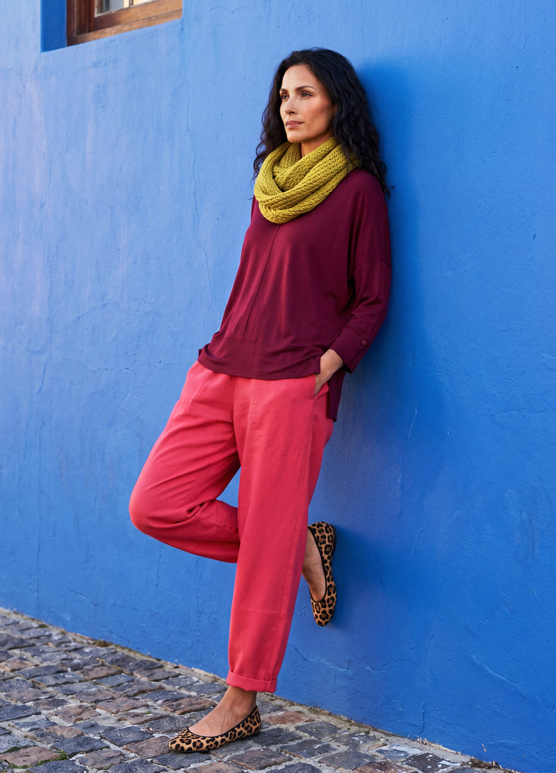 Sophie trousers in Watermelon linen blend