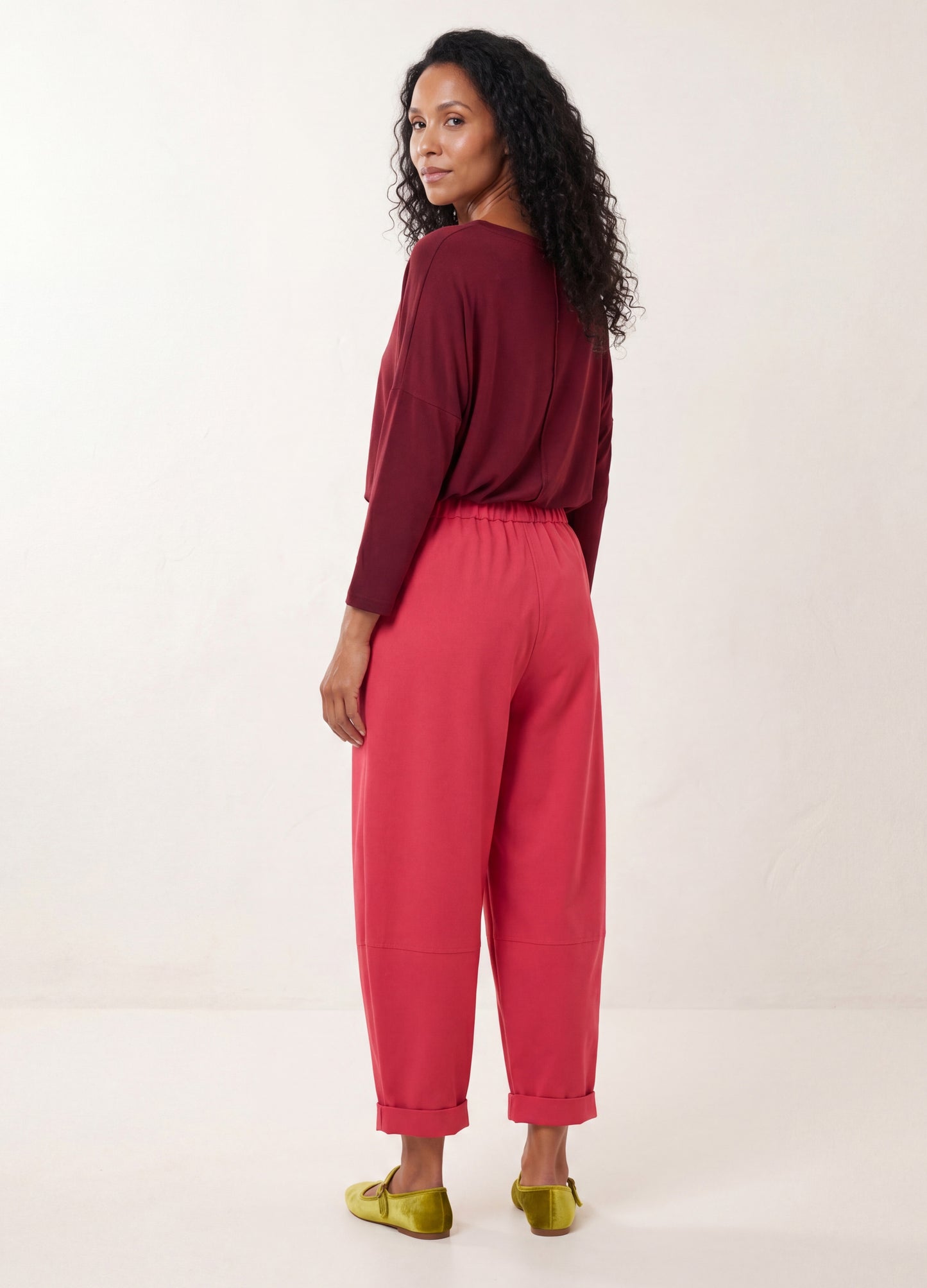 Sophie trousers in Watermelon linen blend