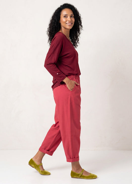Sophie trousers in Watermelon linen blend