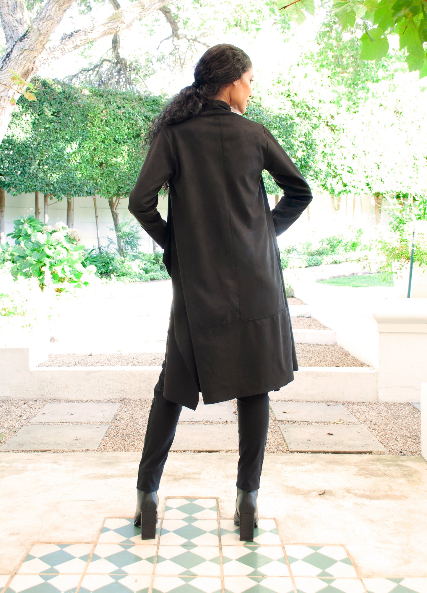 Stella cardigan in Black suede scuba