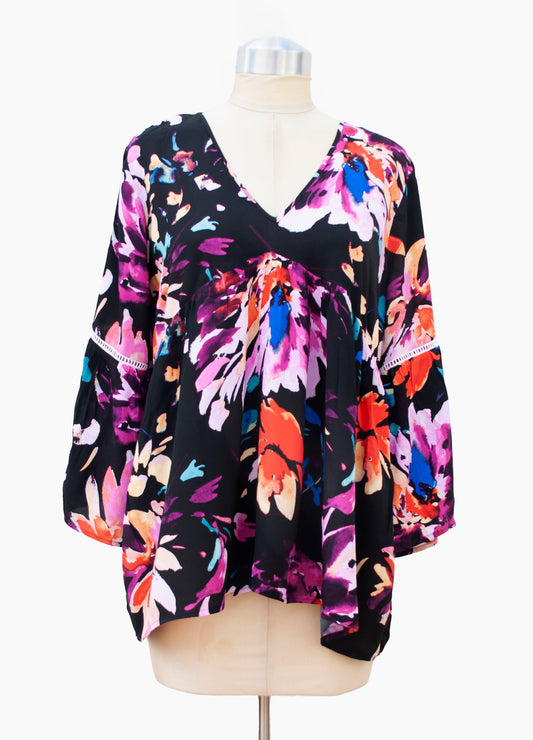 Sylvie blouse in multi Symphony Bloom print size 32