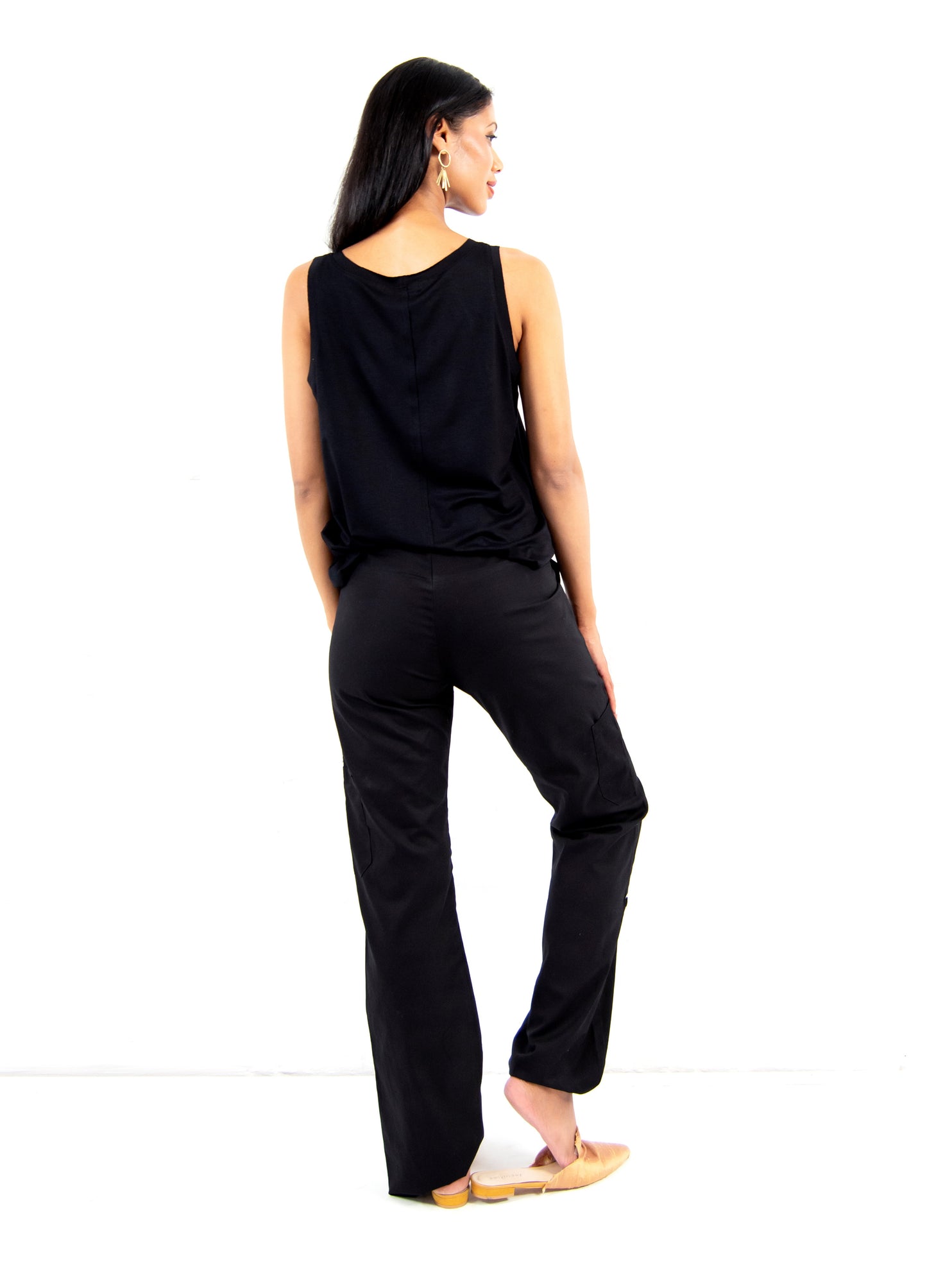 Inga pull-on cargo pants in Black