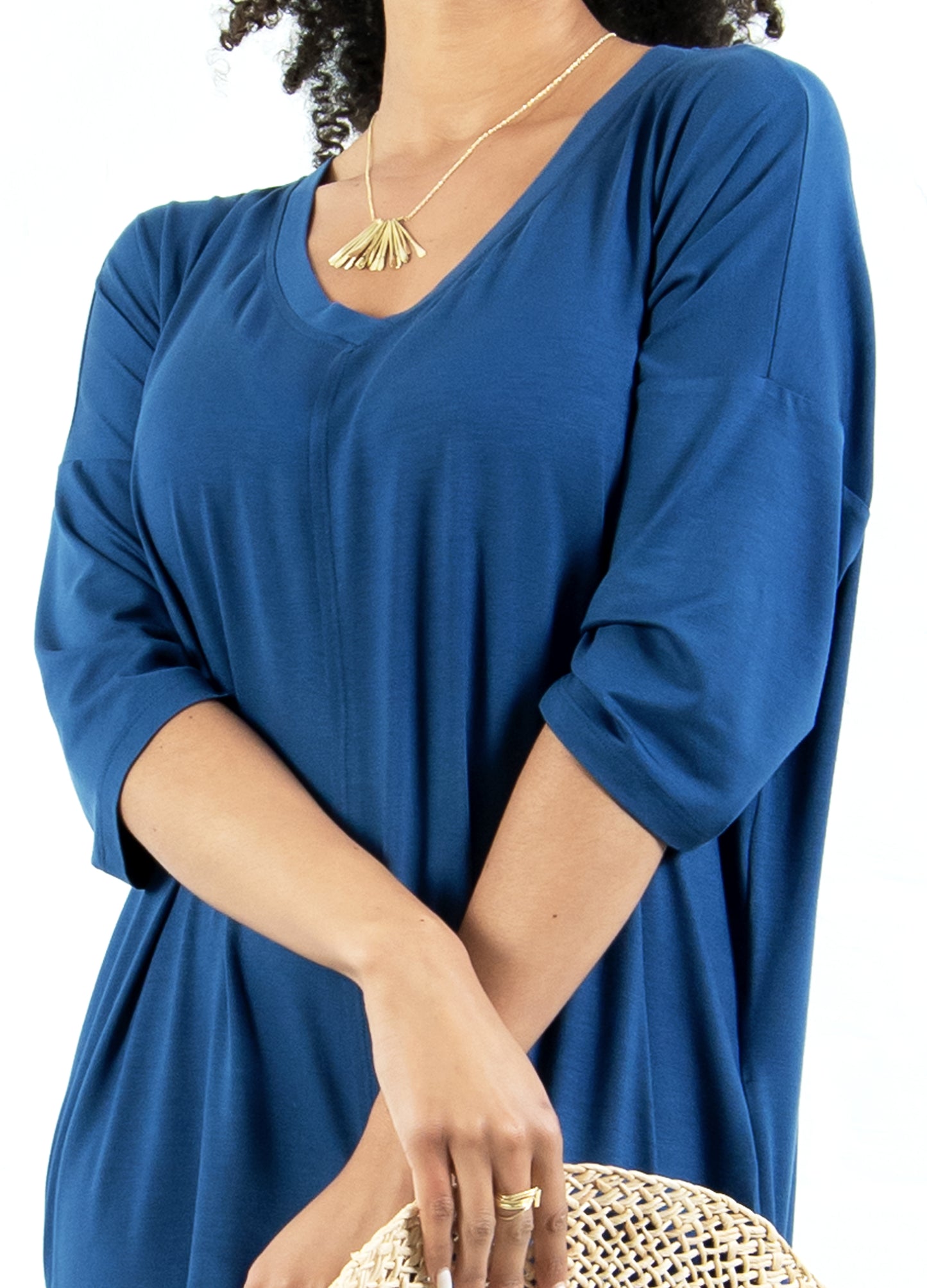 Isla cocoon dress in Indigo