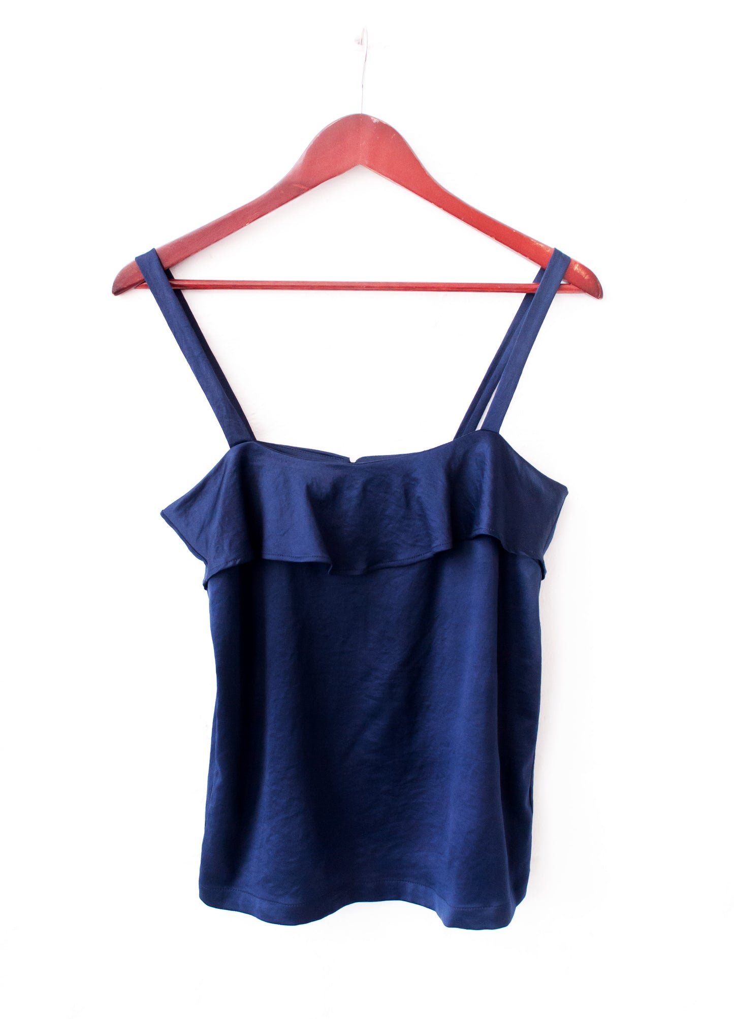 Jessa frill cami in Navy satin in size 32 only