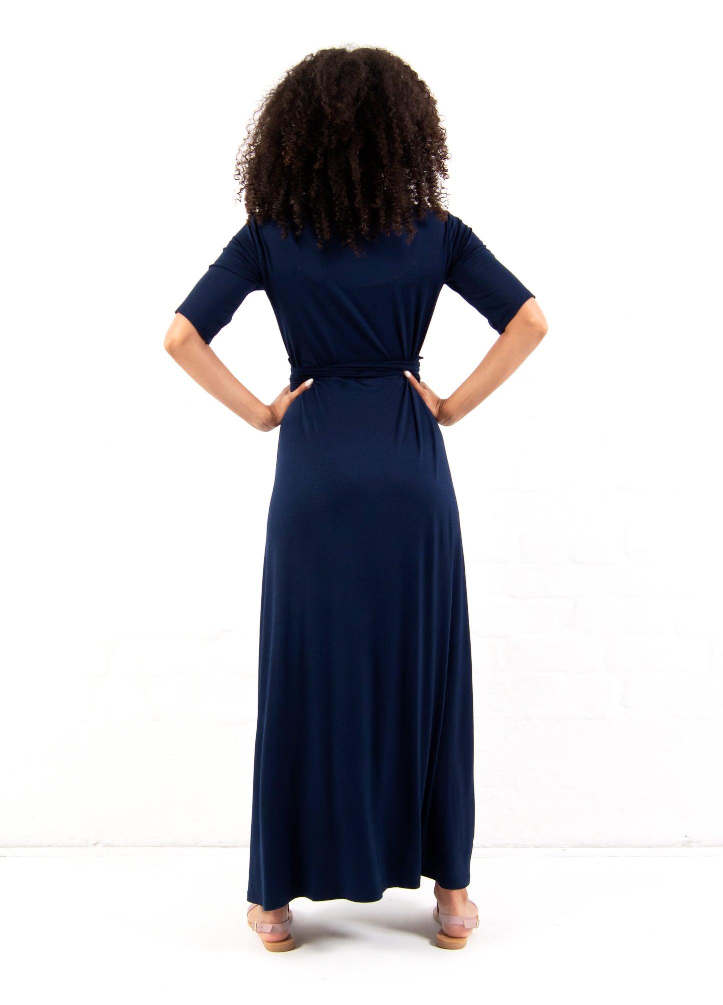 Magnolia maxi wrap dress in Navy