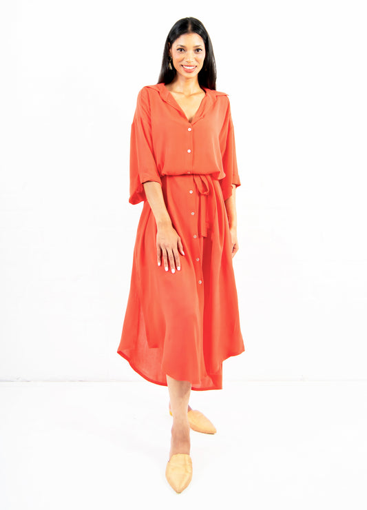 Malia box shirt dress in Geranium